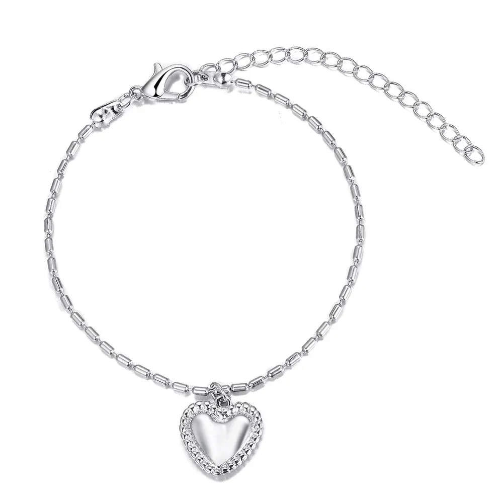 Bracelets for Women Sweet Girls Sparkling Hollow Heart Delicate Chain Bracelet Party Jewelry Gifts