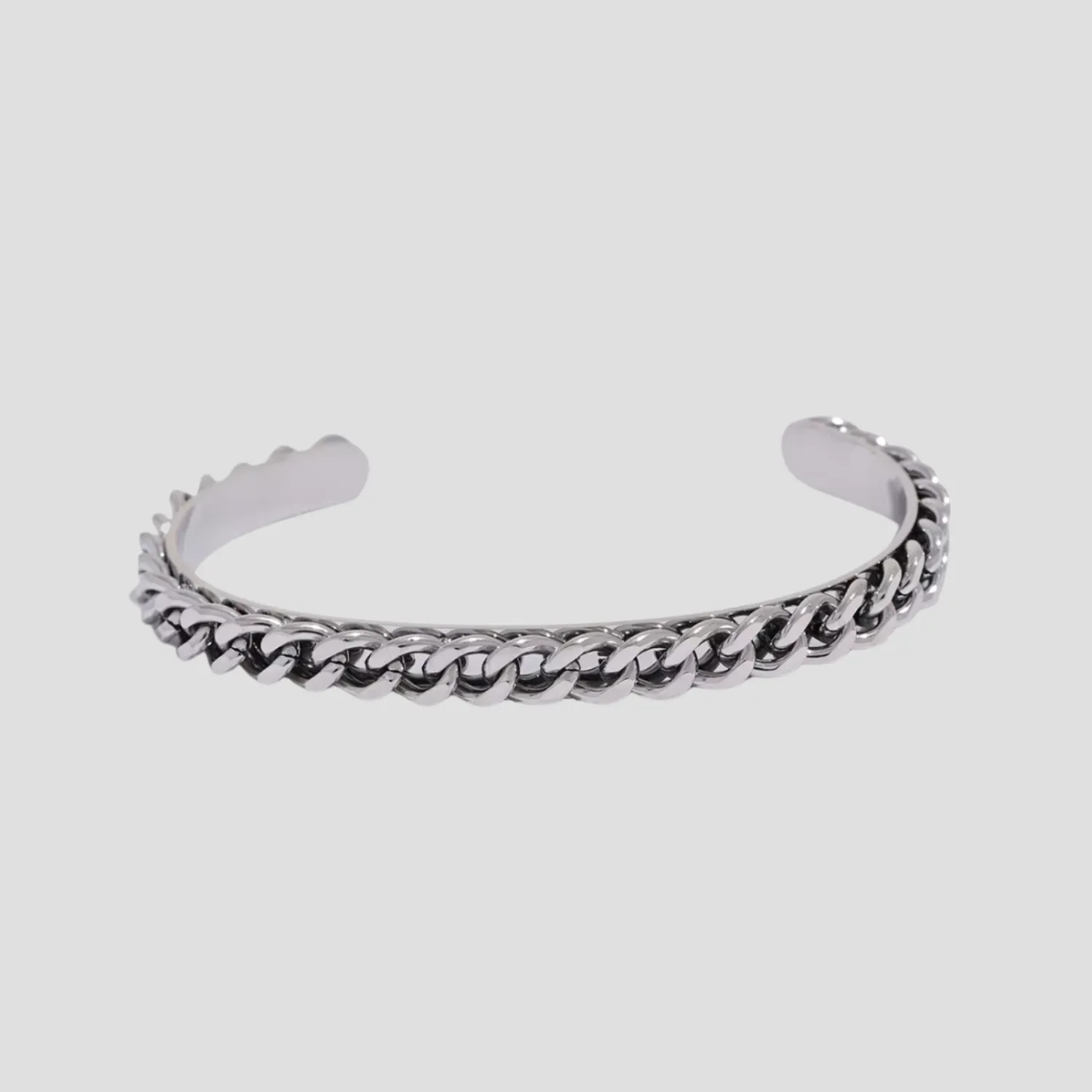 Braided Chain Stainless Steel Cuff Bracelet