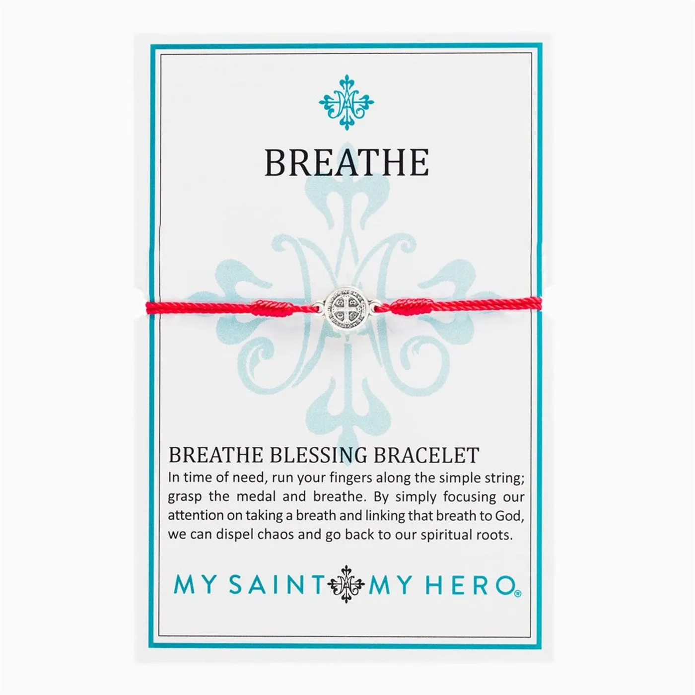 Breathe Blessing Bracelet, Red / Silver