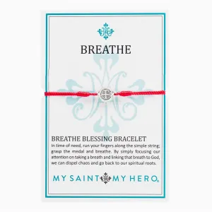 Breathe Blessing Bracelet, Red / Silver