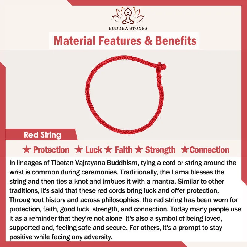 Buddha Stones Handmade Braided Red String 925 Sterling Silver Fu Character Luck Bracelet