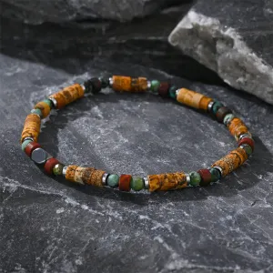 Buddha Stones Natural Stone Picture Jasper Turquoise Hematite Positive Bracelet