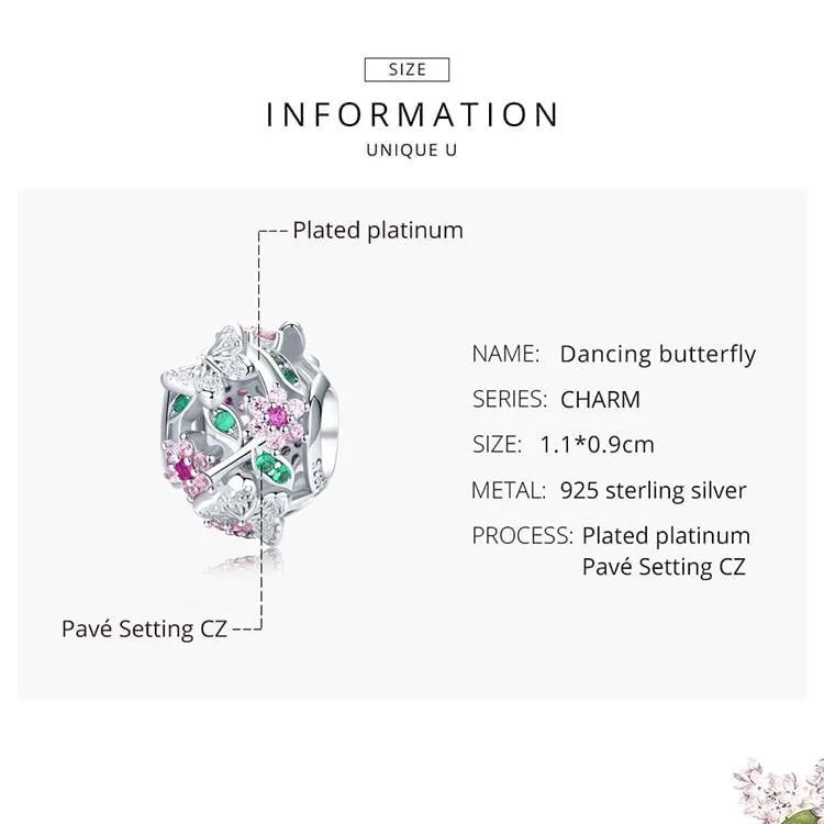 Butterfly & Flower Bead Charm