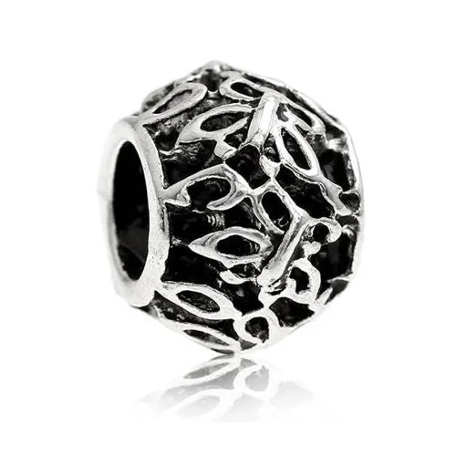 Butterfly Carved Pattern Charm European Bead Compatible for Most European Snake Chain Bracelet