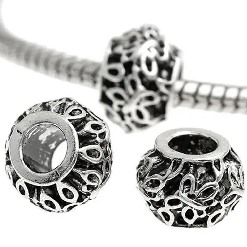Butterfly Carved Pattern Charm European Bead Compatible for Most European Snake Chain Bracelet