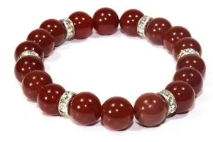 Carnelian & Pave Beads Bracelet