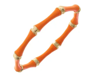 Celeste Enamel Bamboo Bangle - Orange