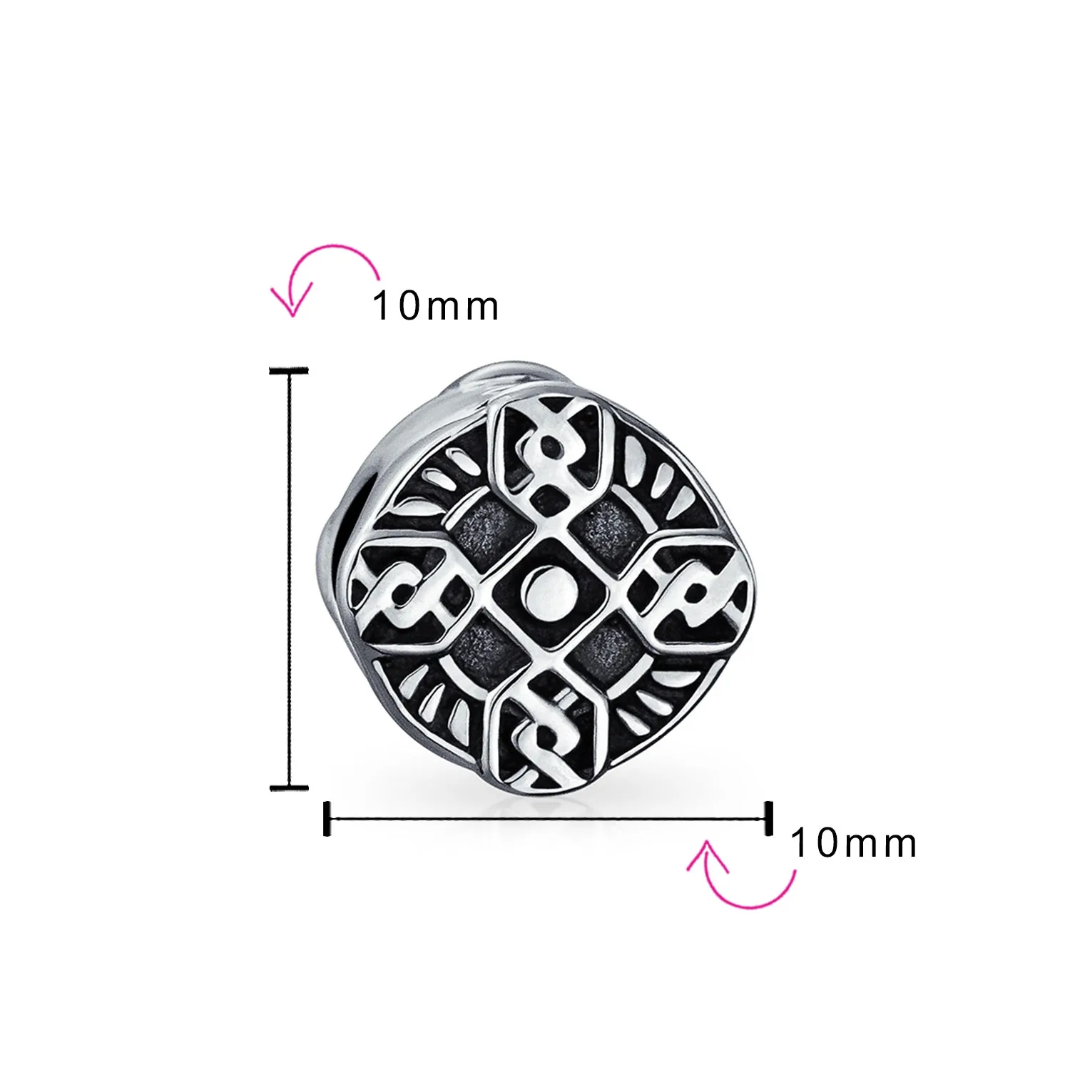 Celtic Trinity Cross Charm Bead Sterling Silver for European Bracelets