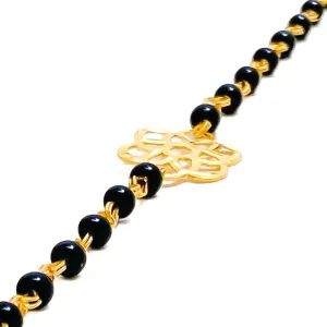 Chic Decorative 22k Gold Black Bead Baby Bracelet