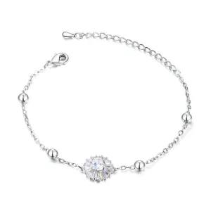 Children's, Teens' and Mothers' Bracelets:  Surgical Steel CZ Flower/Ball Bracelets with Gift Box