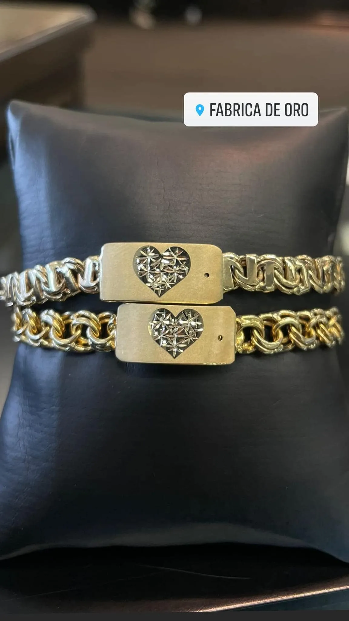 Chino Link Bracelet with Engraved Heart