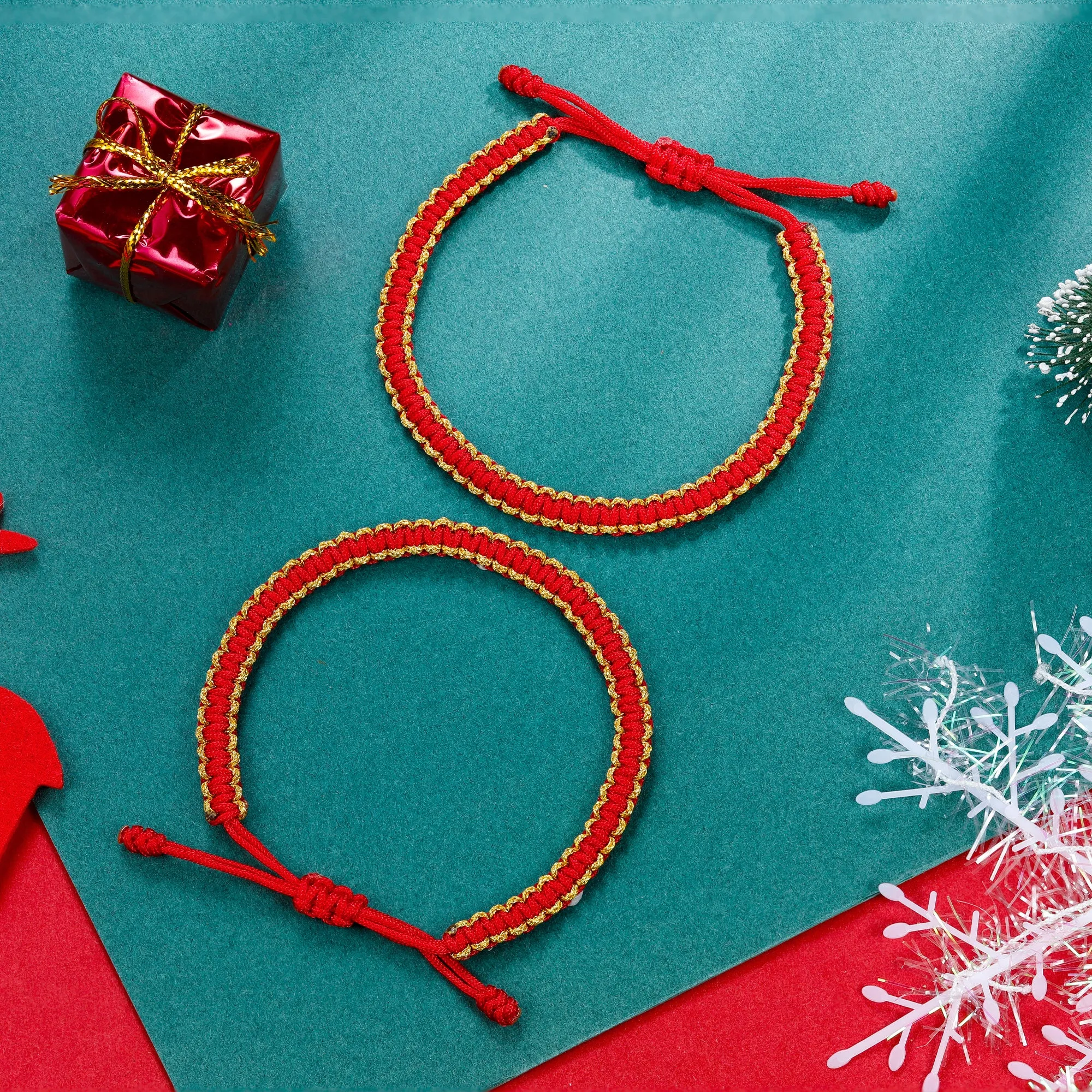 Christmas Bracelet, Red and Gold