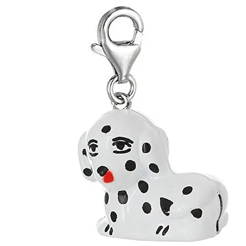Christmas Ornament Dog Bell Clip On Pendant for European Charm Jewelry w/ Lobster Clasp