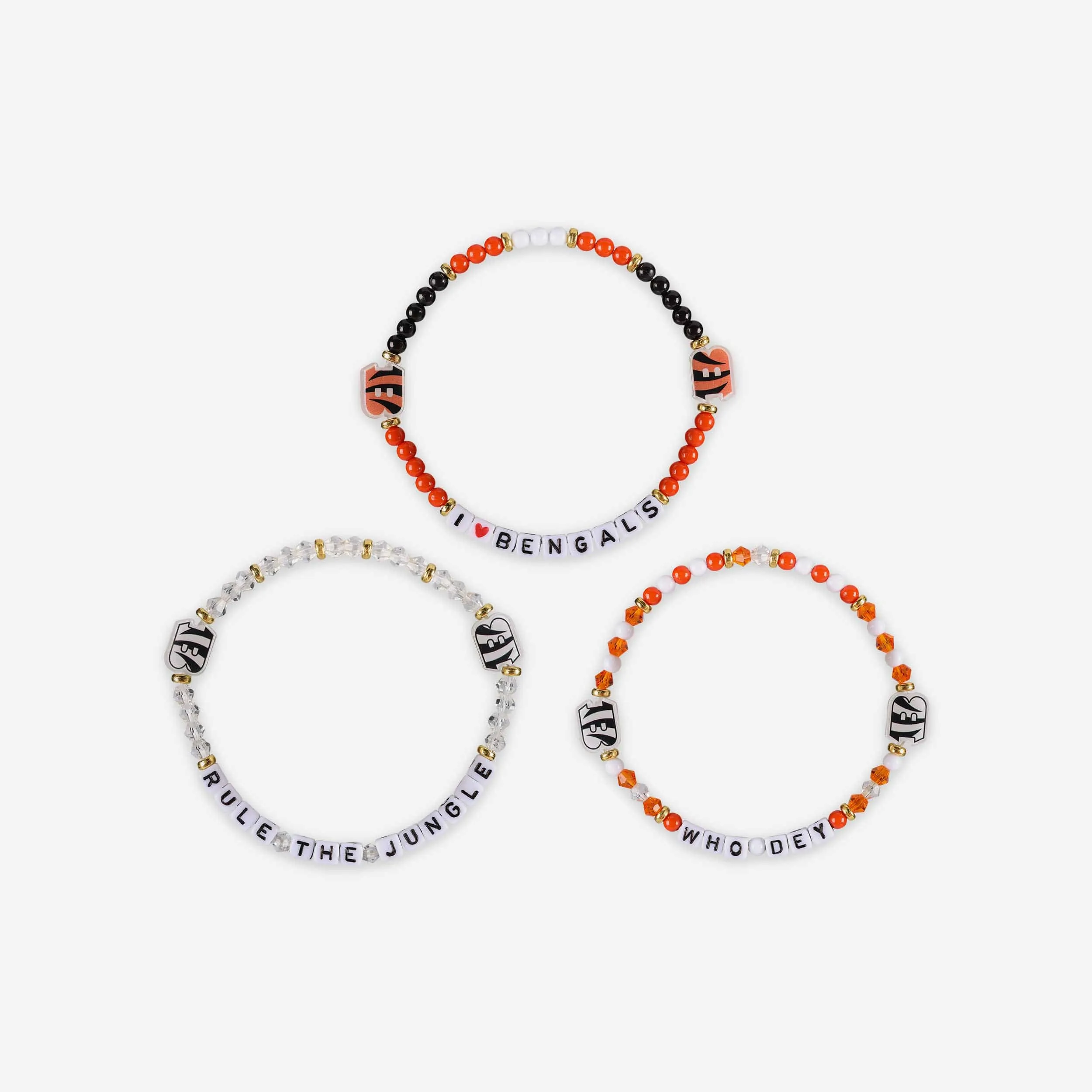 Cincinnati Bengals White 3 Pack Friendship Bracelet