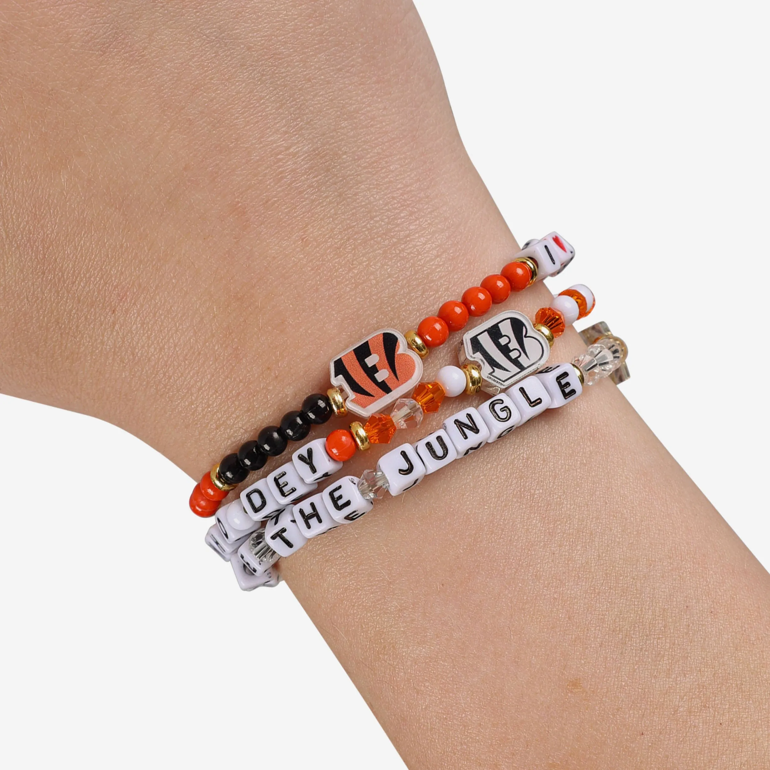 Cincinnati Bengals White 3 Pack Friendship Bracelet