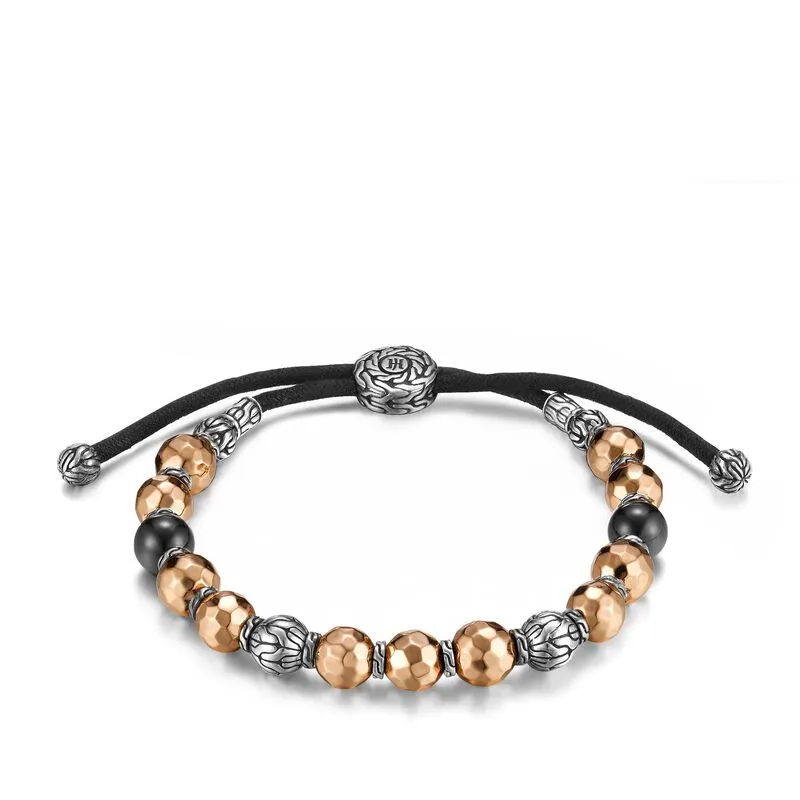 Classic Chain Pull Through Bracelet with Black Tourmalines