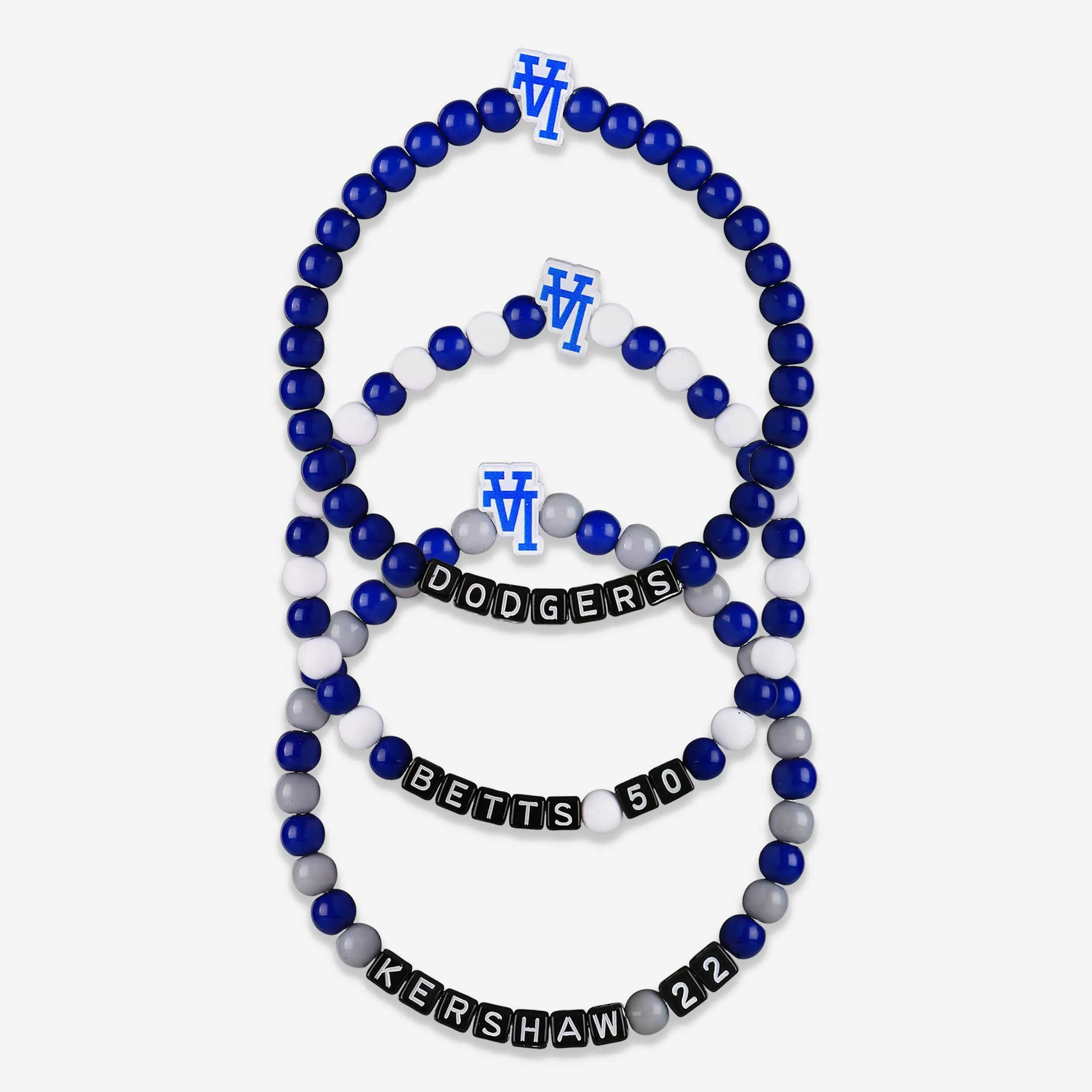 Clayton Kershaw & Mookie Betts Los Angeles Dodgers 3 Pack Player Beaded Friendship Bracelet