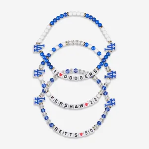 Clayton Kershaw & Mookie Betts Los Angeles Dodgers 3 Pack Player Friendship Bracelet