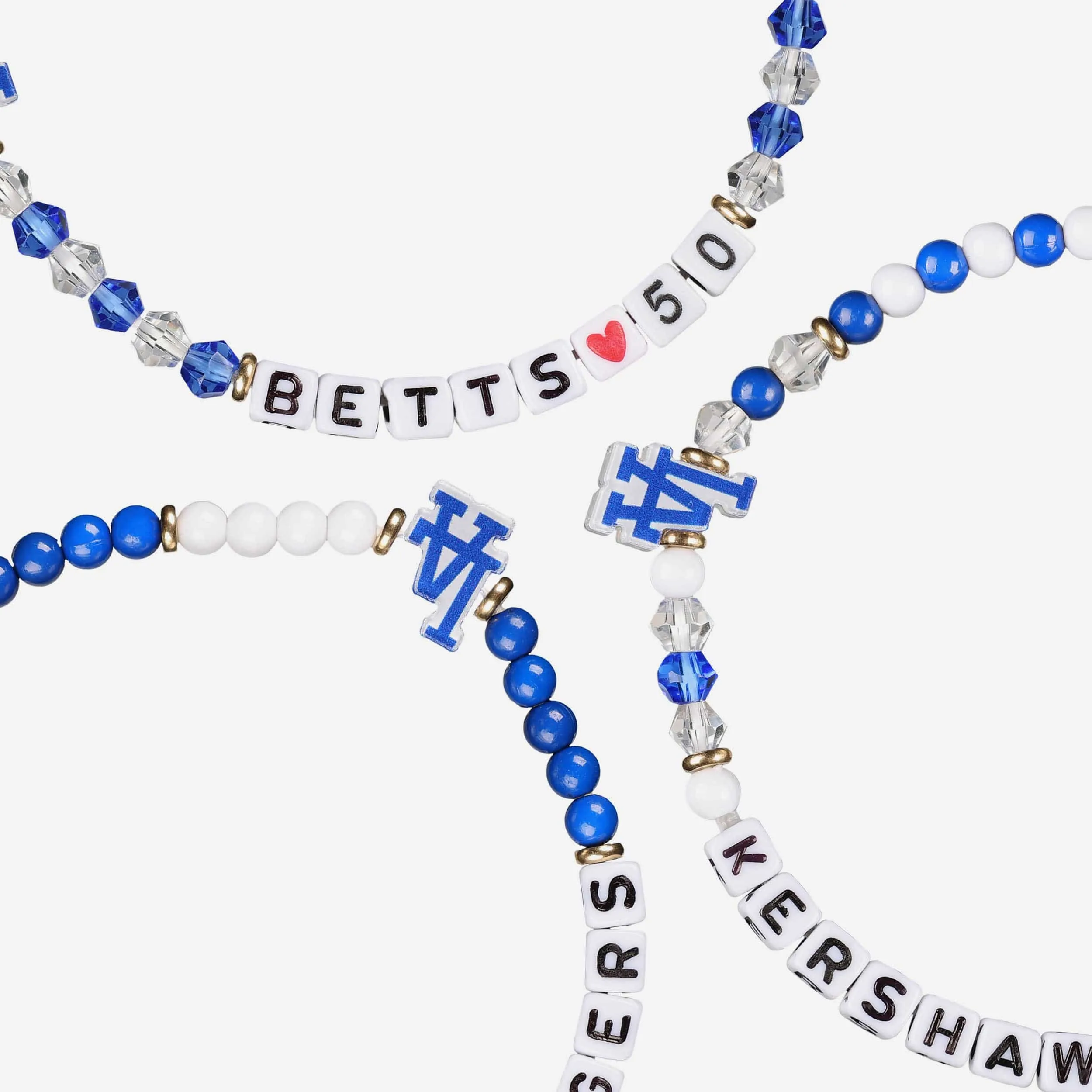 Clayton Kershaw & Mookie Betts Los Angeles Dodgers 3 Pack Player Friendship Bracelet