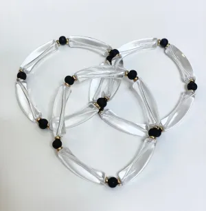 Clear & Black Skinny Bamboo Bracelet