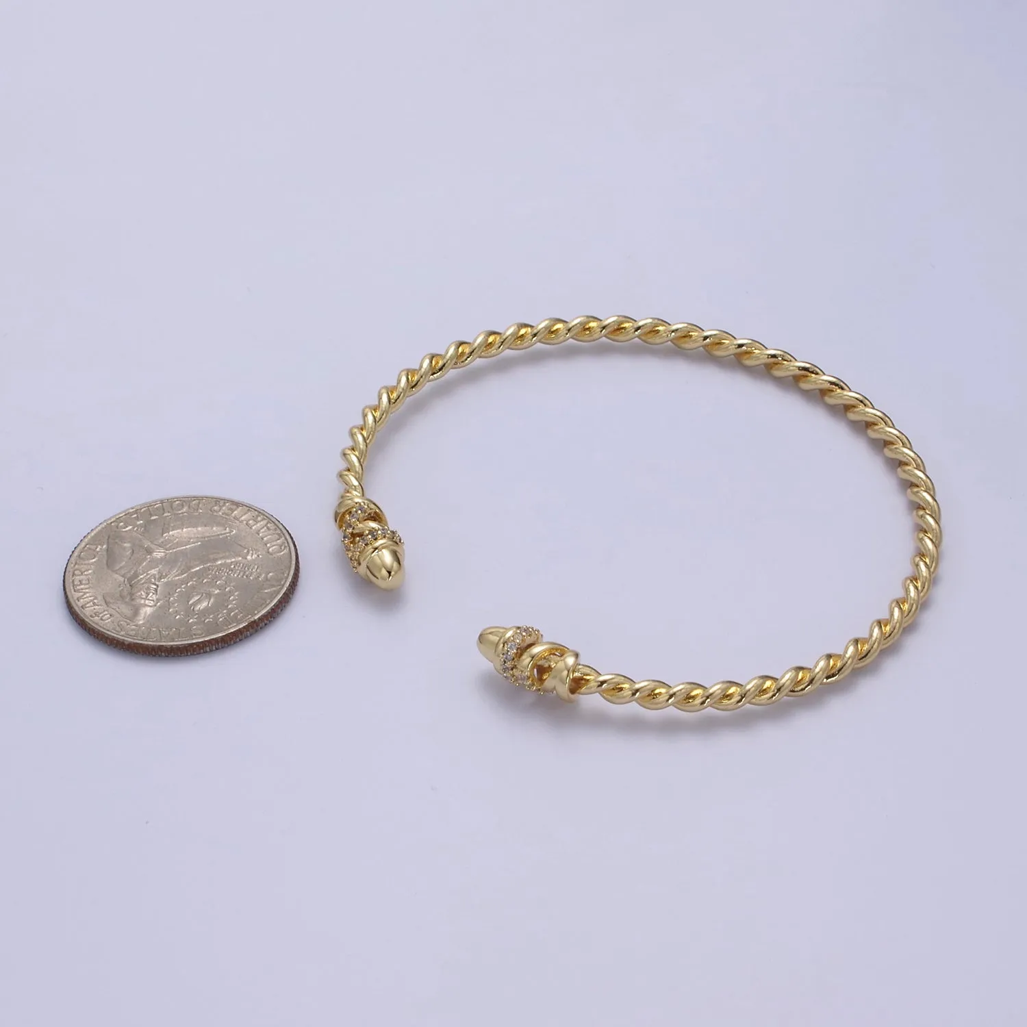 Clearance Pricing BLOWOUT Adjustable Gold Twisted Rope Bracelet Dainty Silver Cuff Bangle, Braided Bracelet, Stacking Bracelet WA-694 WA-695