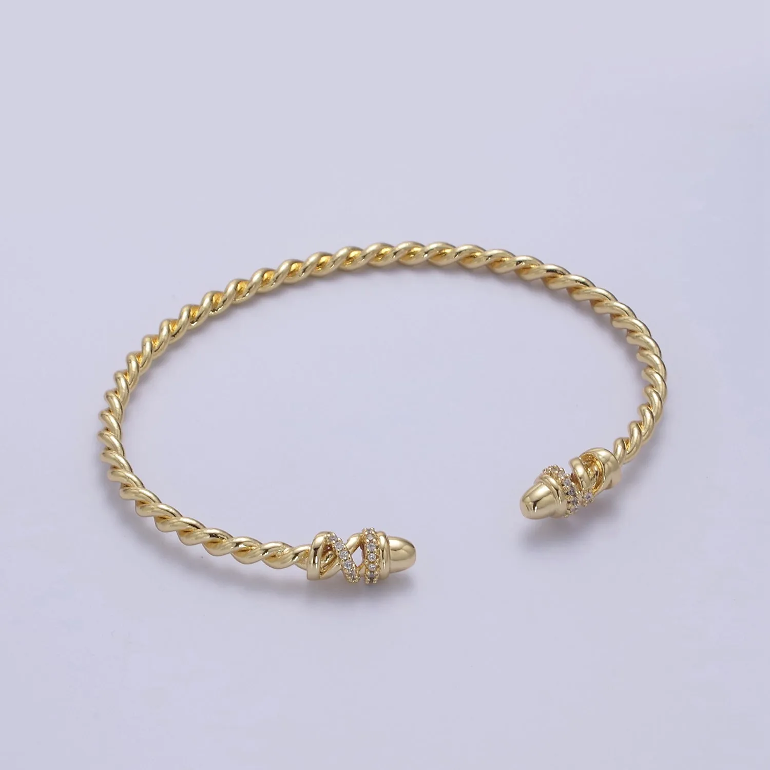 Clearance Pricing BLOWOUT Adjustable Gold Twisted Rope Bracelet Dainty Silver Cuff Bangle, Braided Bracelet, Stacking Bracelet WA-694 WA-695