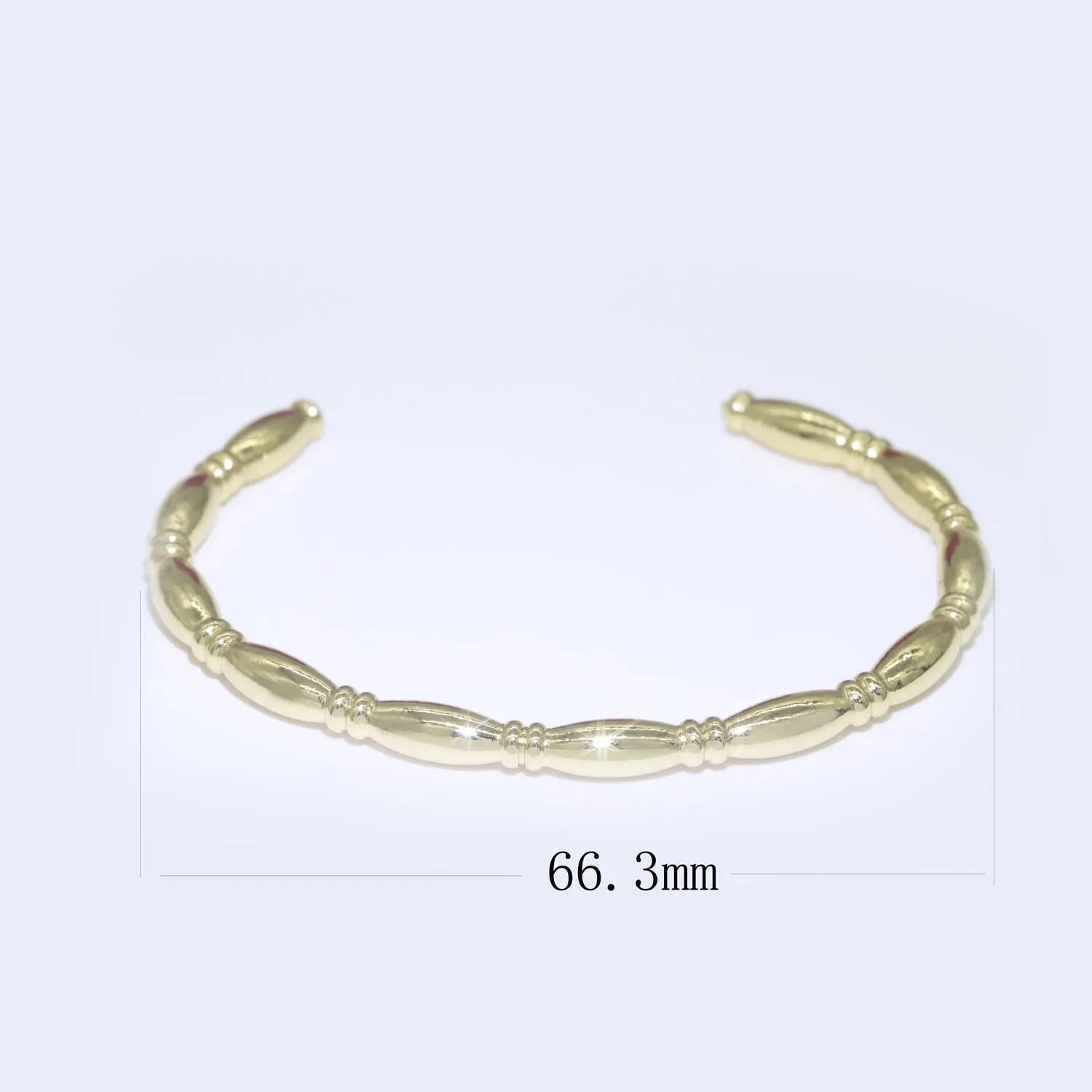 Clearance Pricing BLOWOUT Gold Filled Bamboo Bangle Bracelet, 14K Gold Filled Bamboo Inspired Bracelet Adjustable Cuff Bracelet WA-056
