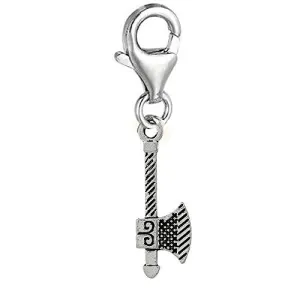 Clip on Axe Charm Dangle Pendant for European Clip on Charm Jewelry w/ Lobster Clasp