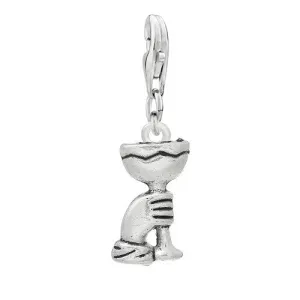 Clip on Cheers Hand Holding Wine Cup Dangle Pendant for European Clip on Charm Jewelry w/ Lobster Clasp
