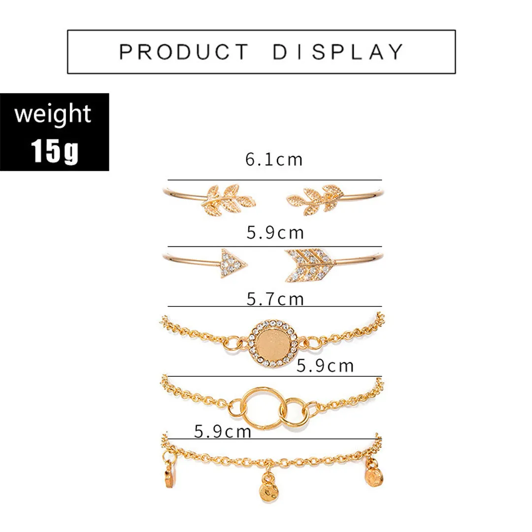 Combo of 6 Star Arrow Crystal Charm Bracelets