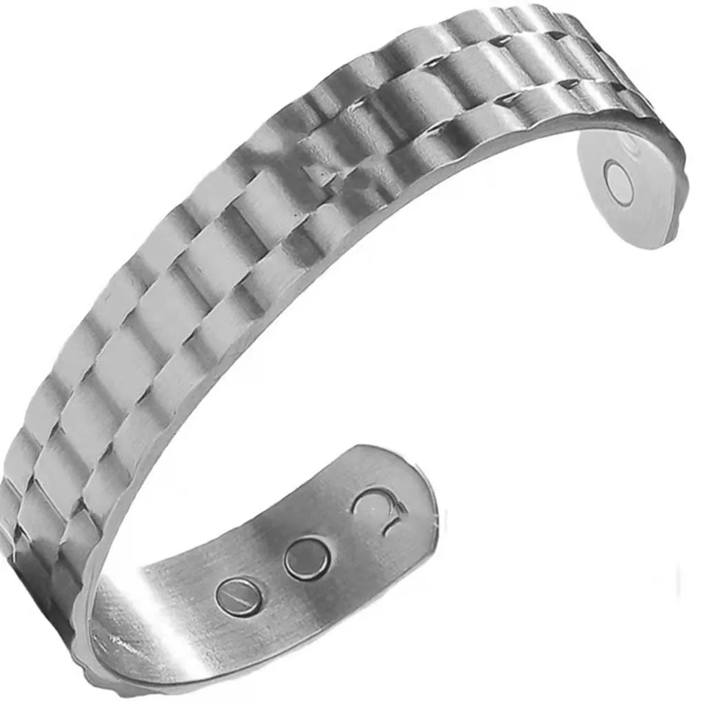 Copper Plated Magnetic Men's Bracelet Wide Panel Braided Bracelets