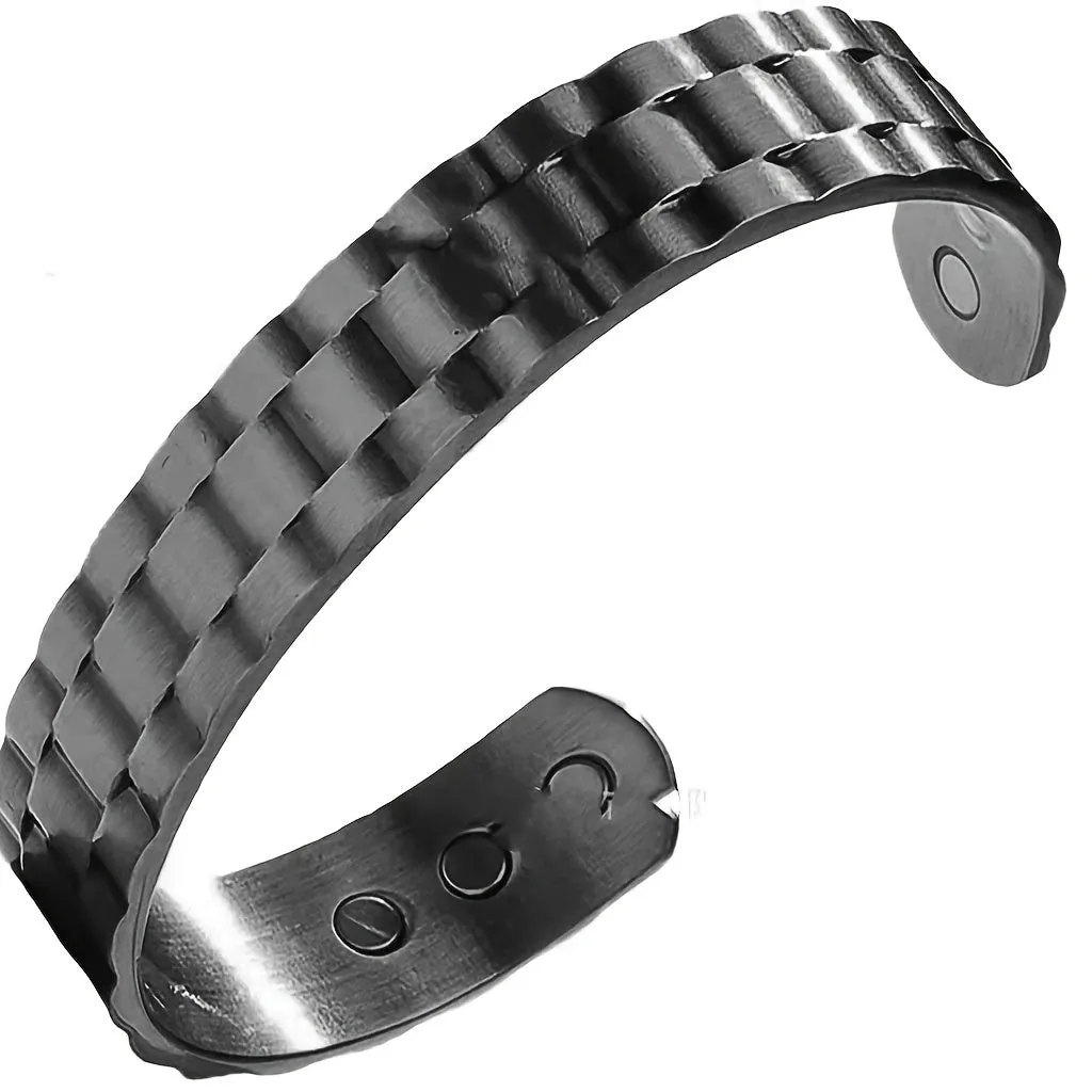 Copper Plated Magnetic Men's Bracelet Wide Panel Braided Bracelets