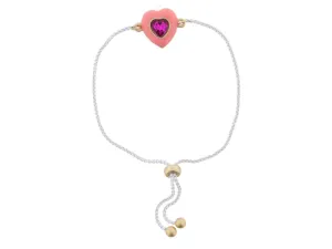Coral Heart Gem Bracelet