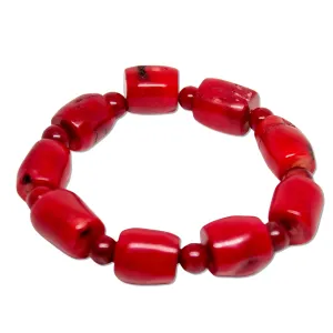 Coral Stretch Nugget Bracelet