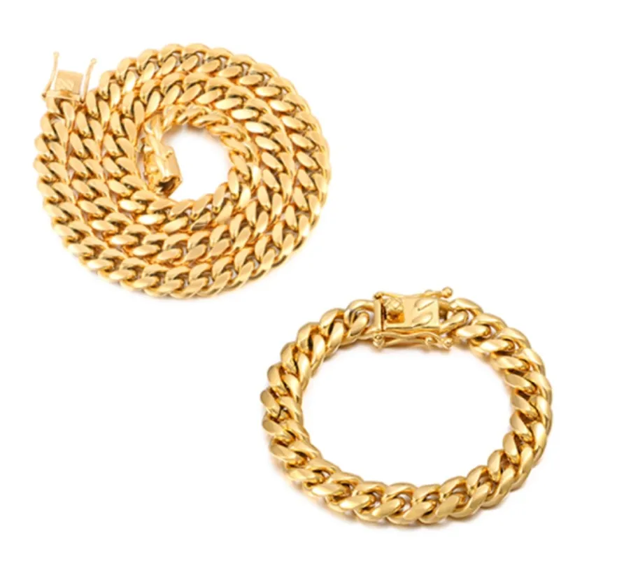 Cuban Link Stainless Steel Chains & Bracelets