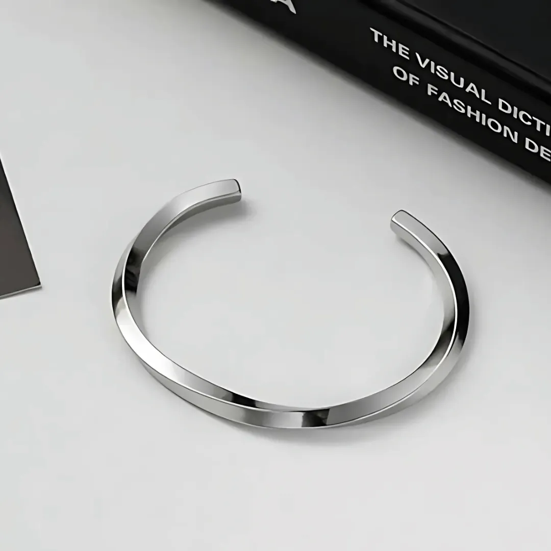 Curved Stainless Steel Bracelet kada