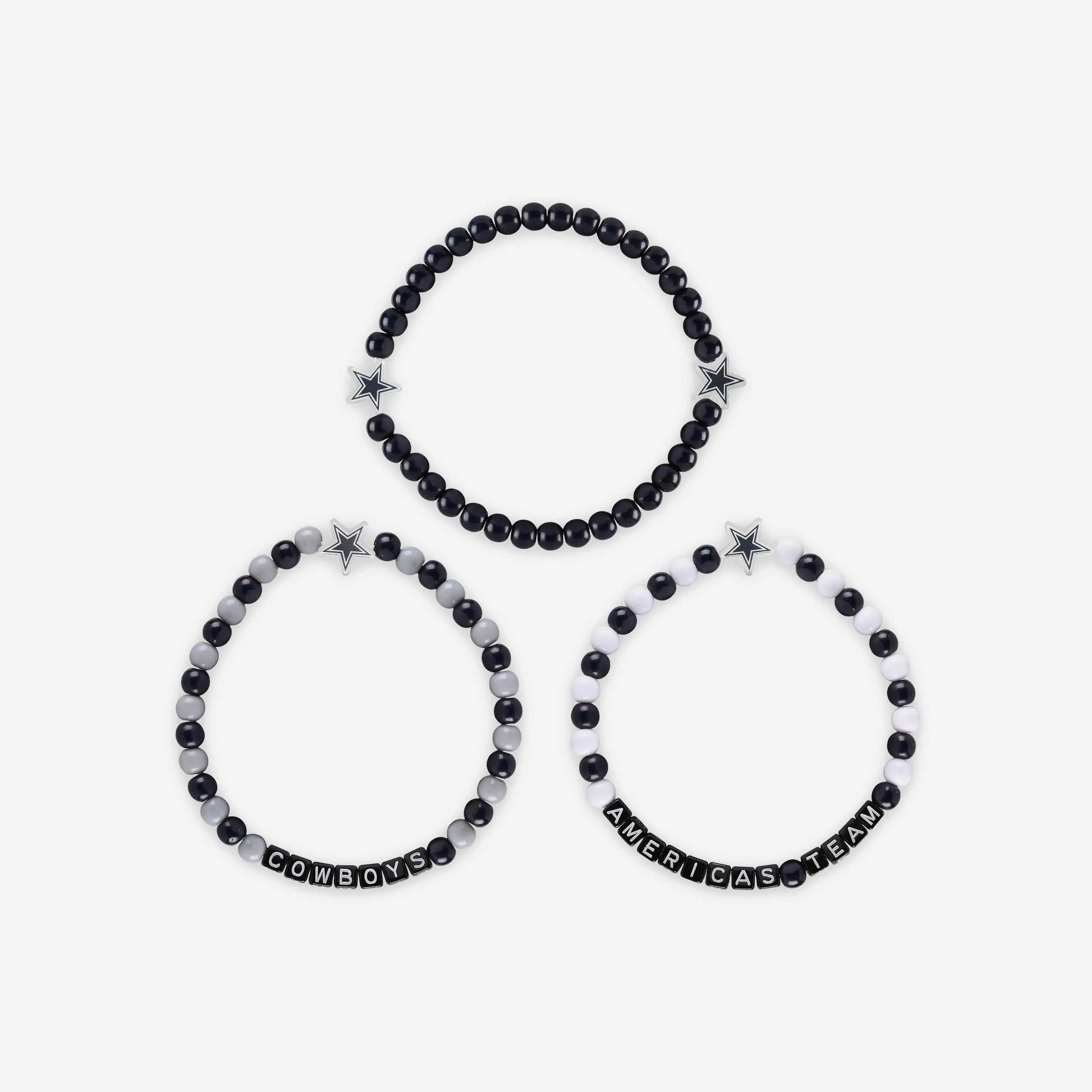 Dallas Cowboys 3 Pack Beaded Friendship Bracelet