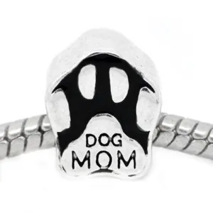 Design Dog Mom Paw European Bead Compatible for Most European Snake Chain Charm Bracelet