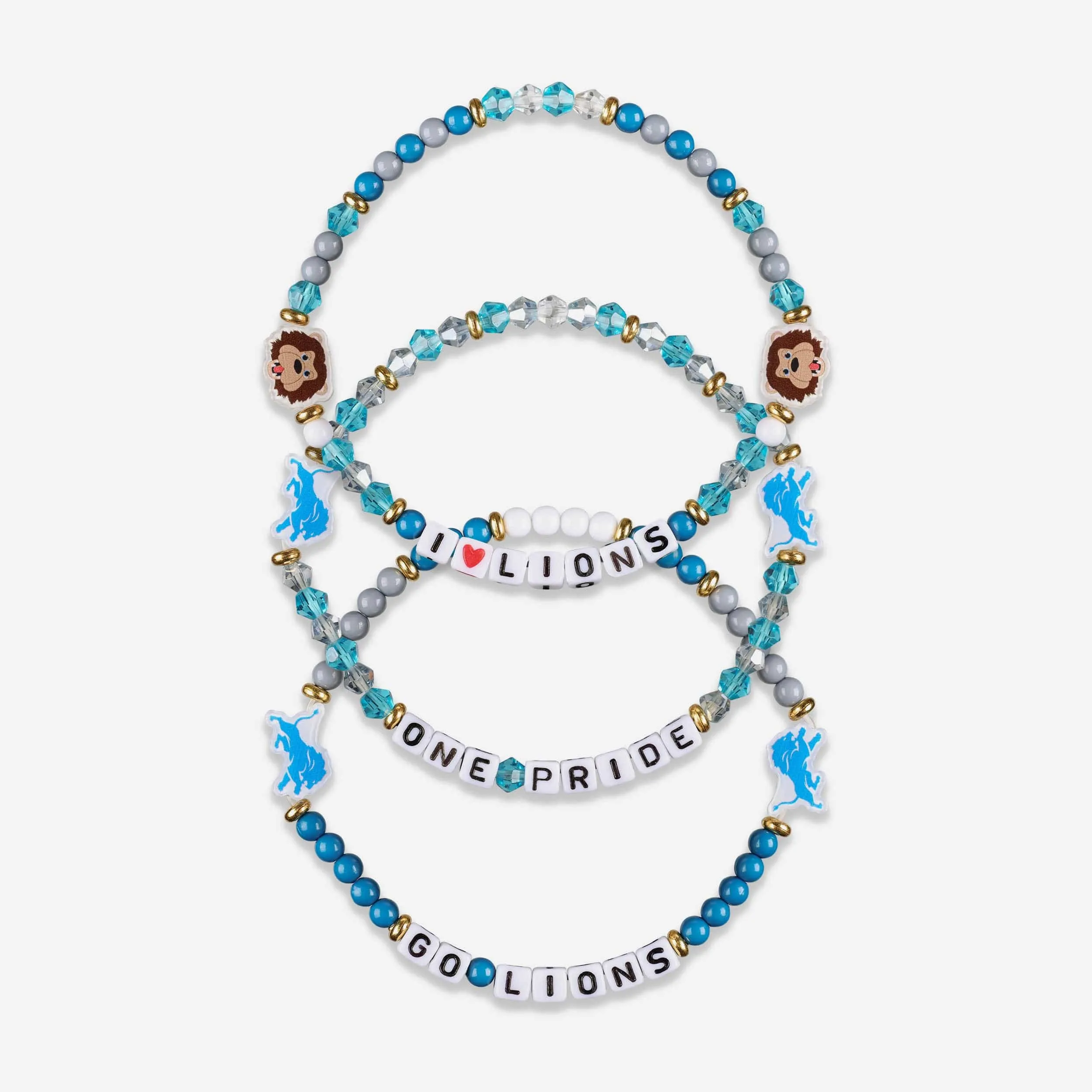 Detroit Lions 3 Pack Friendship Bracelet