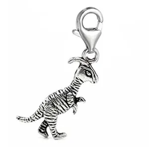 Dinosaur Bead Clip On For Bracelet Charm Pendant for European Charm Jewelry w/ Lobster Clasp
