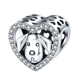 Dog in Heart Charm