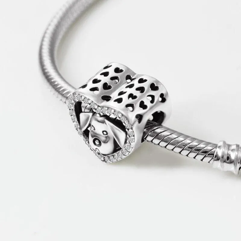 Dog in Heart Charm
