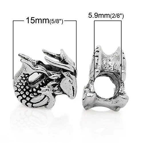 Dragon Bead Compatible for Most European Snake Chain Bracelet