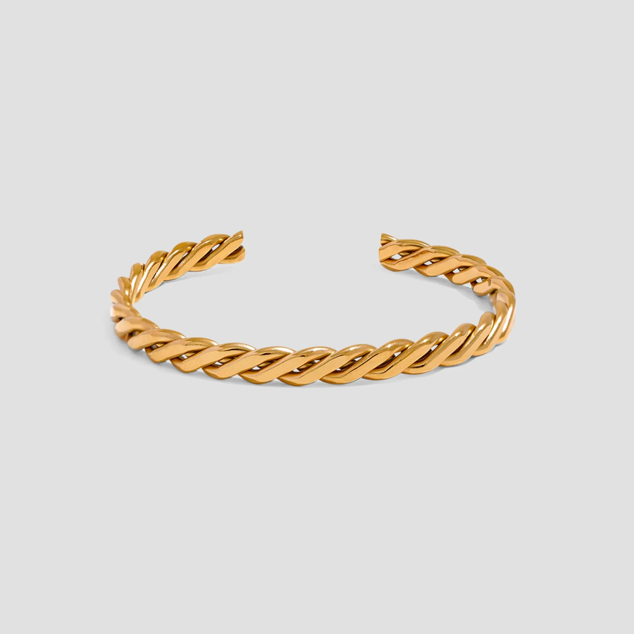 Edgy Braided 18k Gold Cuff Bracelet