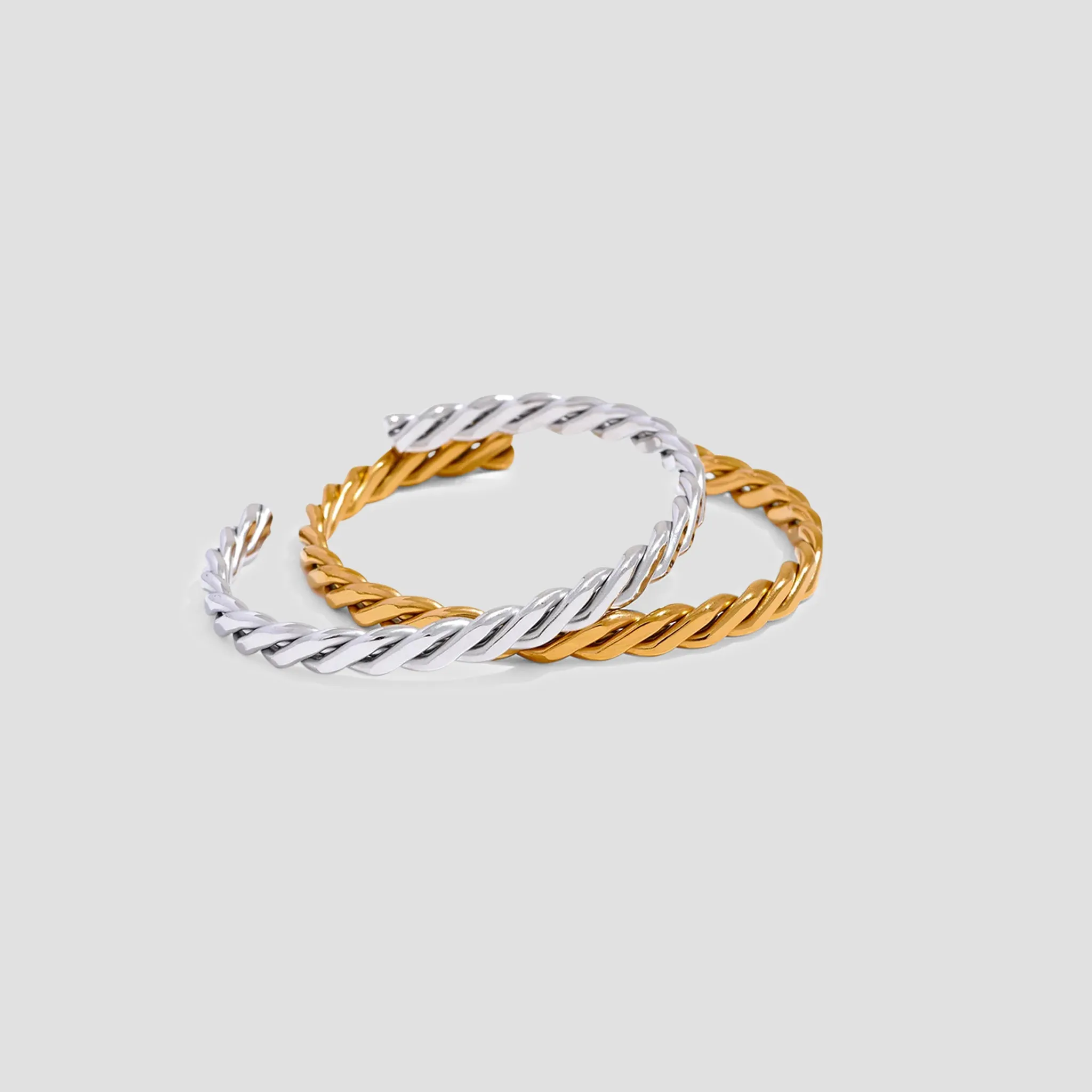 Edgy Braided 18k Gold Cuff Bracelet
