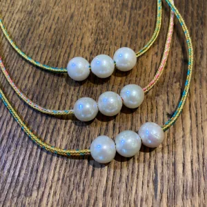 Edison Pearls on Metallic Cord Necklace