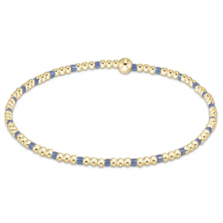 egirl Hope Sincerity Pattern 2mm Bead Bracelet Bright Blue