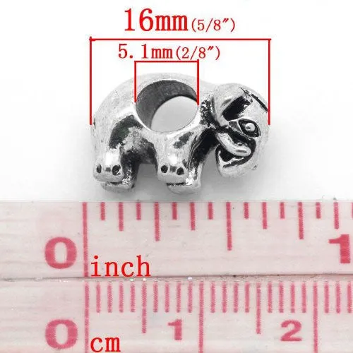 Elephant Bead Spacer for Snake Chain Charm Bracelet
