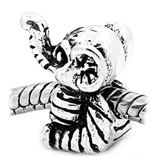 Elephant Charm European Bead Compatible for Most European Snake Chain Bracelet