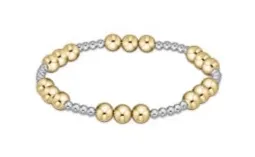 ENewton Classic Joy Pattern 6mm Bead Bracelet - Mixed Metal